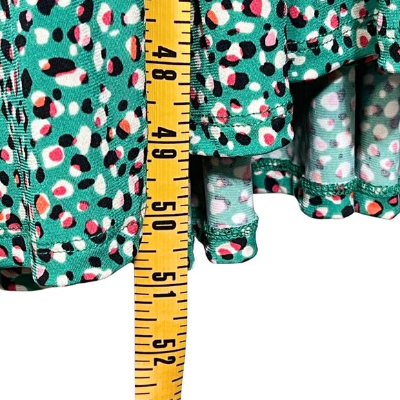 Torrid Wrap Dress NWT Size 5X Green Knit Pebble Print Puff Sleeve Ruffle Hem - Picture 14 of 16